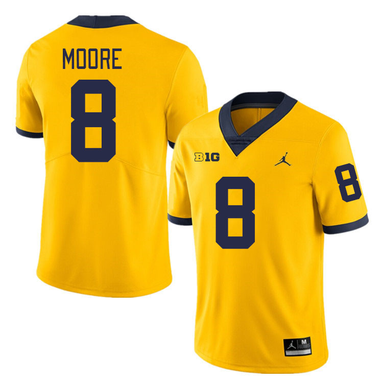 Derrick Moore Michigan Jersey,Michigan Wolverines #8 Derrick Moore Jersey Youth-Maize